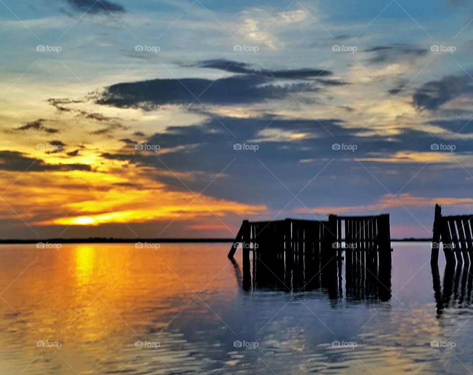 Sunset, Water, Dawn, No Person, Beach