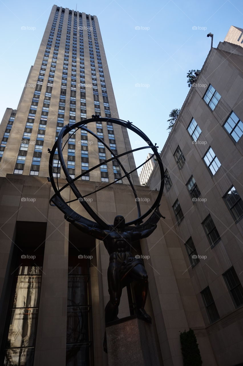 Top of the rock statue