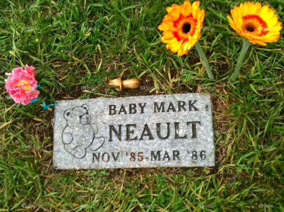 My baby brother's grave marker