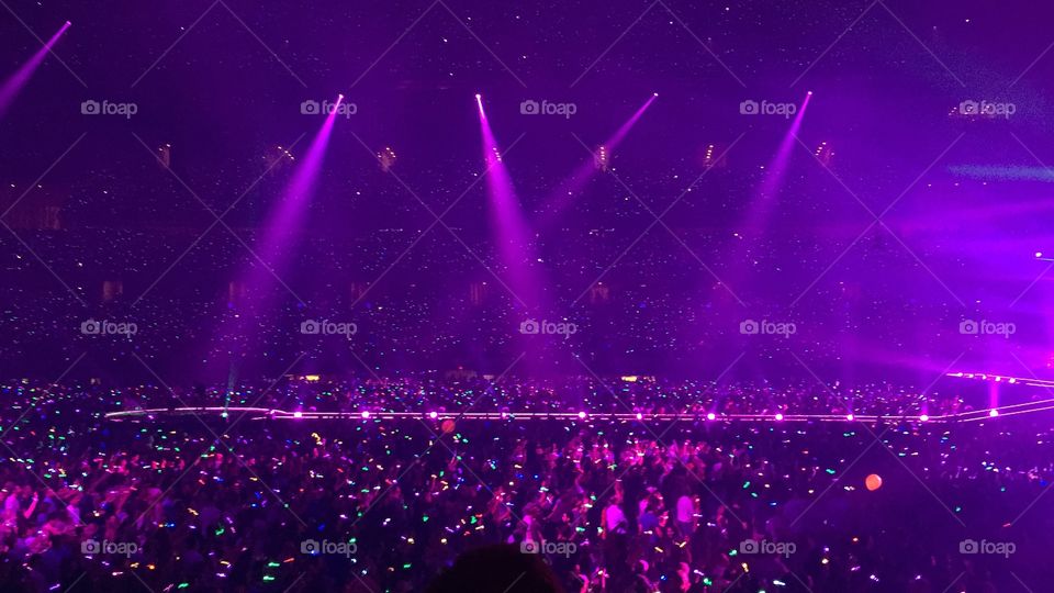 “Crowds.” The Coldplay fans and their glow bracelets light up the stadium as they wait for the next set. August 2016. 