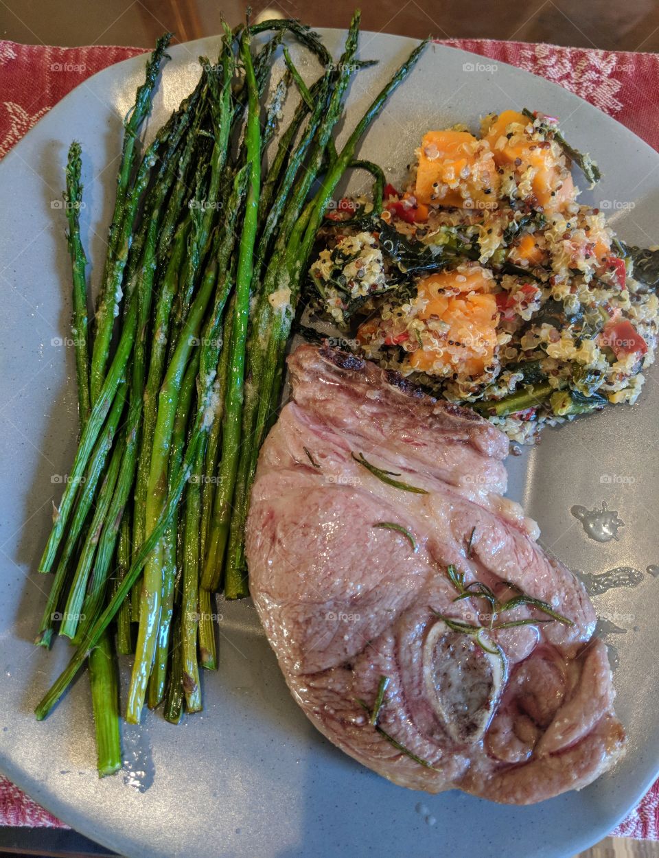 lamb, asparagus and potatoes
