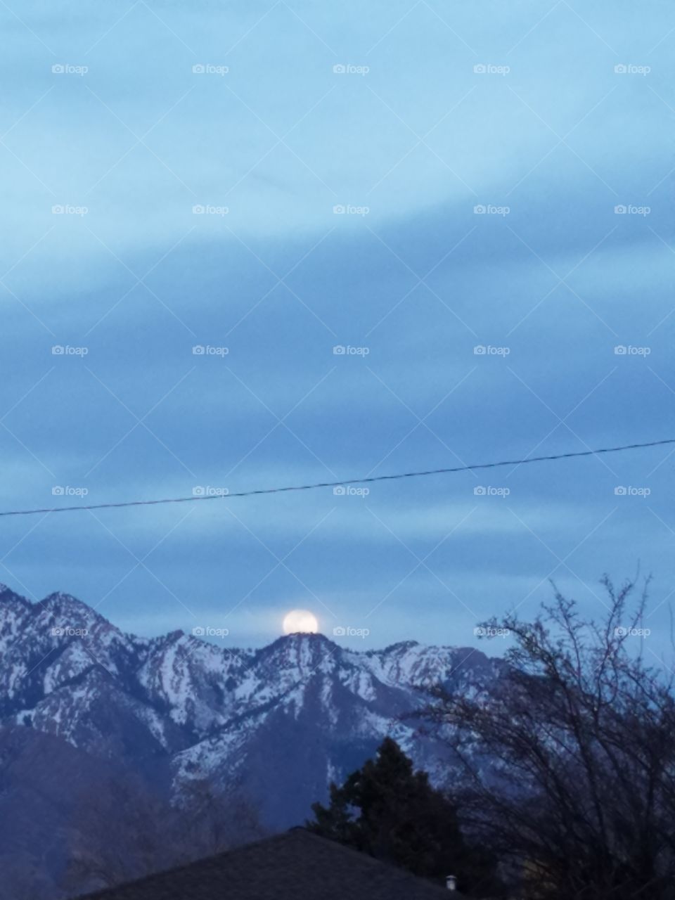 Full Moon over the Wasatch SLC Utah