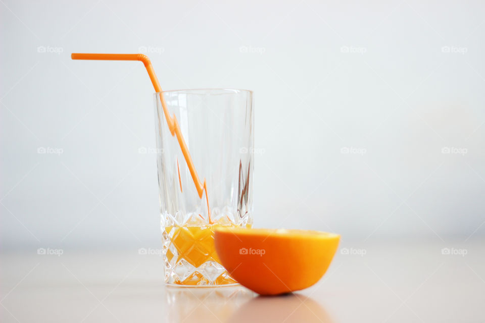 Close-up of orange and juice