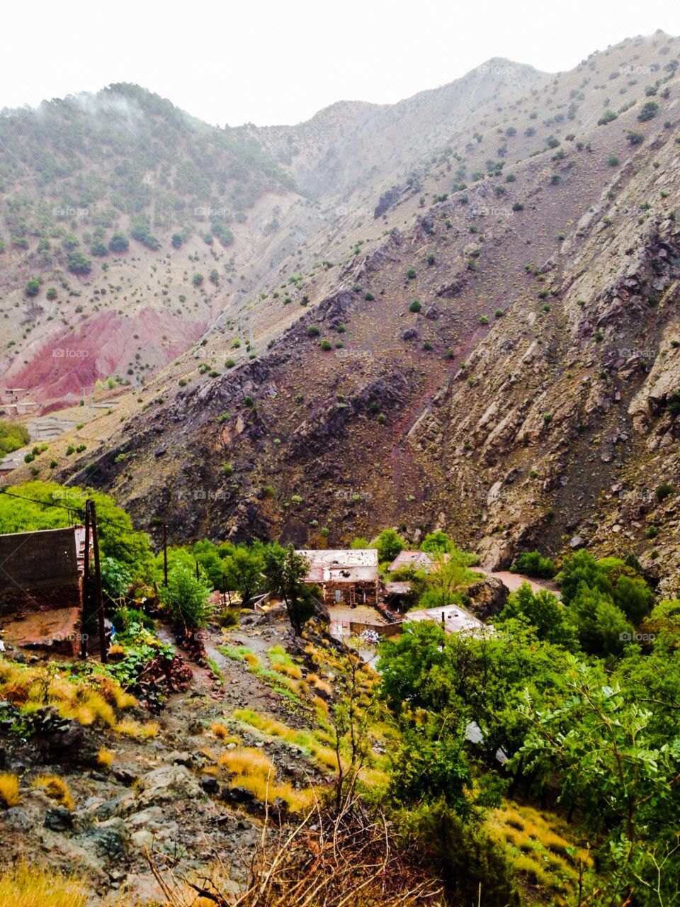 Berber village in mountain. One night in a Berber village on Atlas mountain in Morocco 