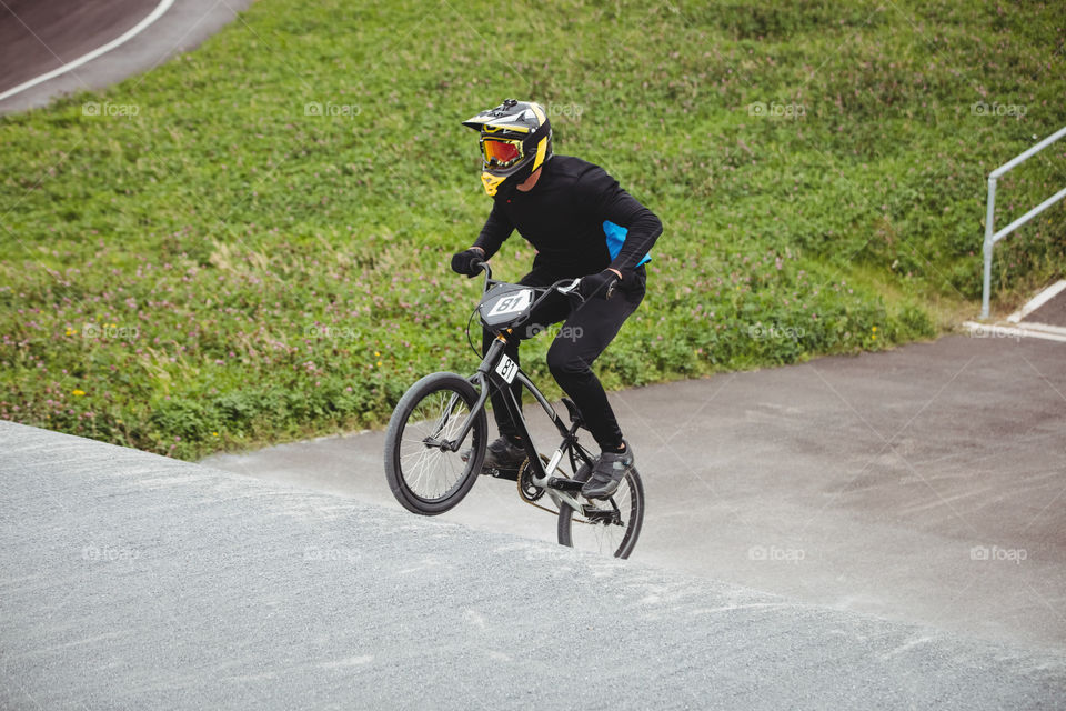 An adult on bike