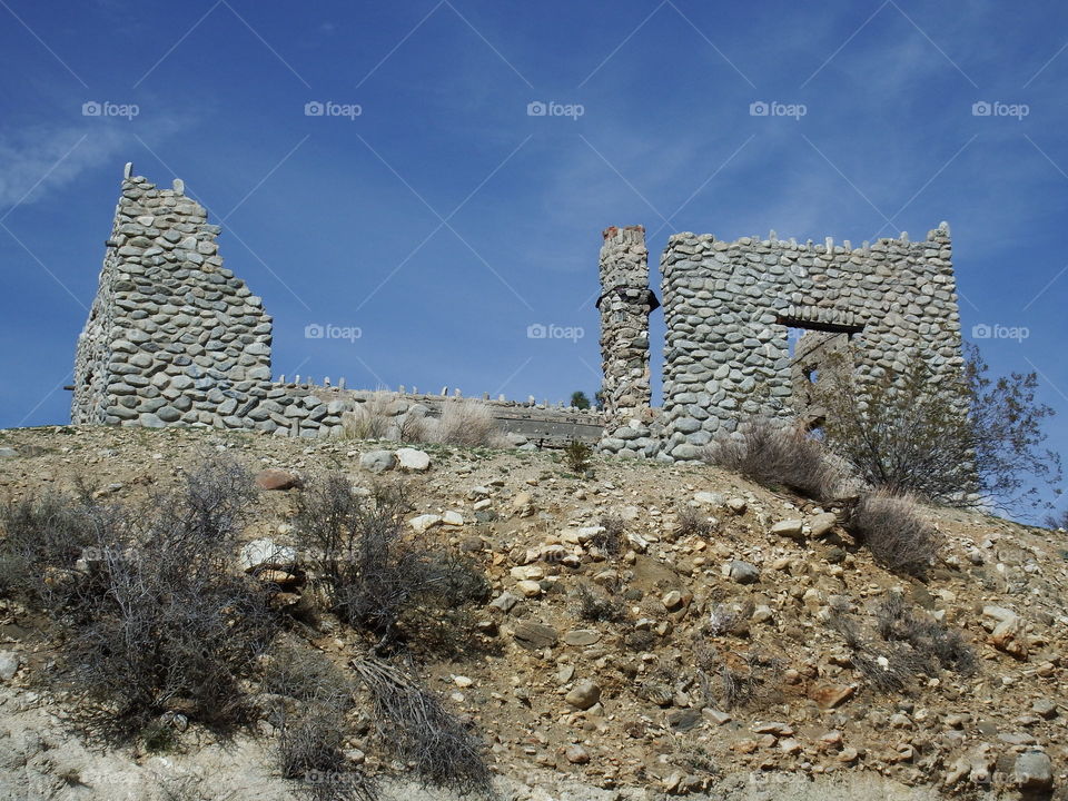Dilapidated man-made stone structure