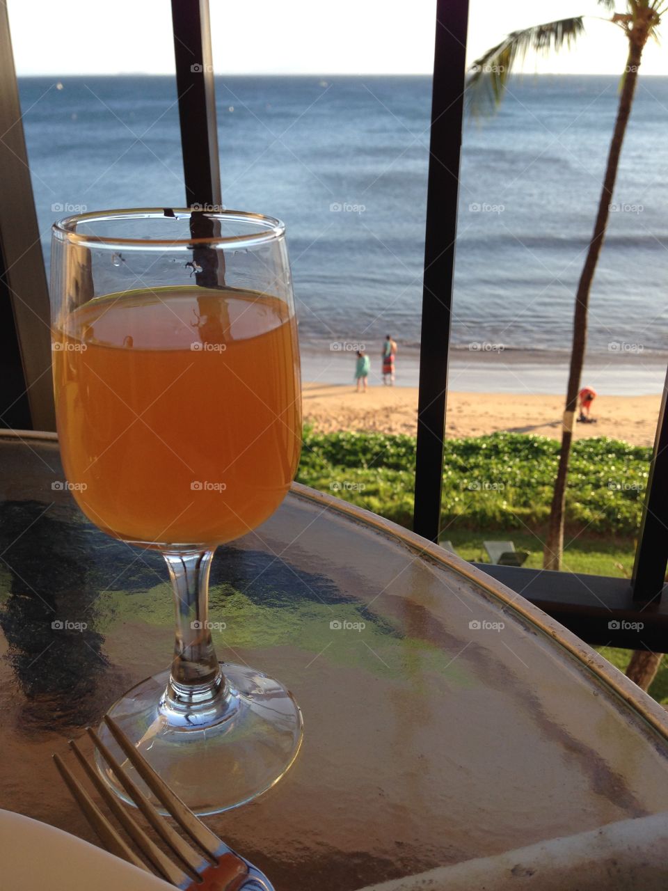 Drink on the balcony. Oceanfront