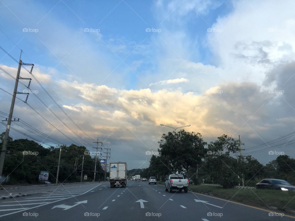 Happy road @ countryside, Thailand 