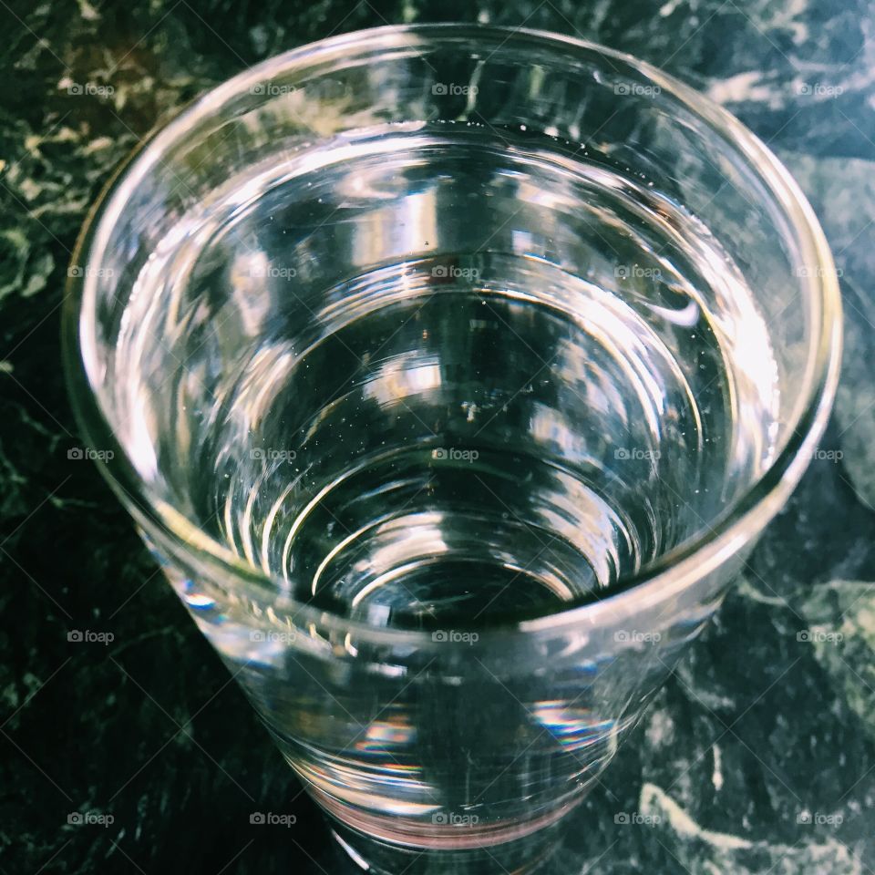 Water glass on marble