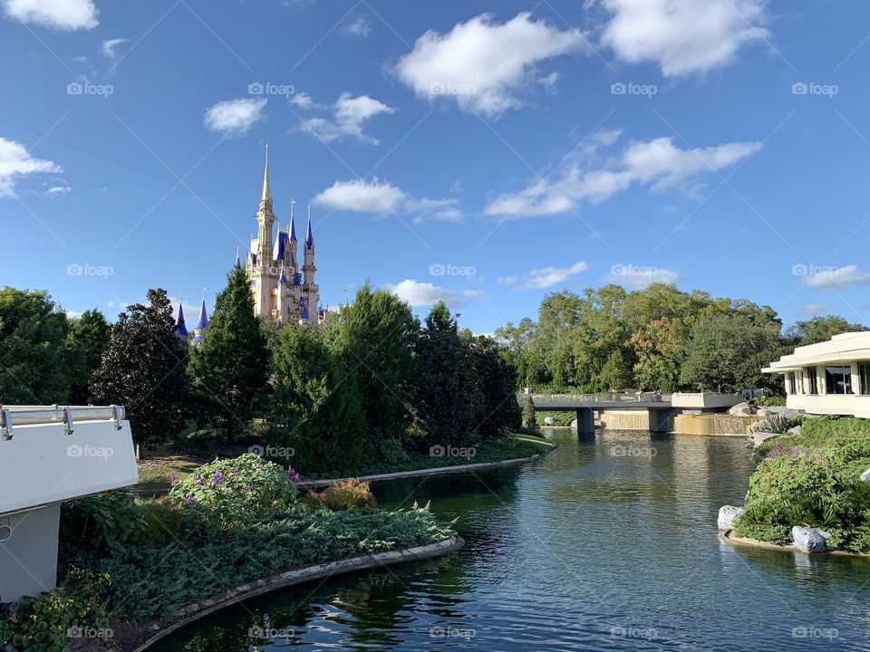 Disney World Castle, looking from tomorrow land