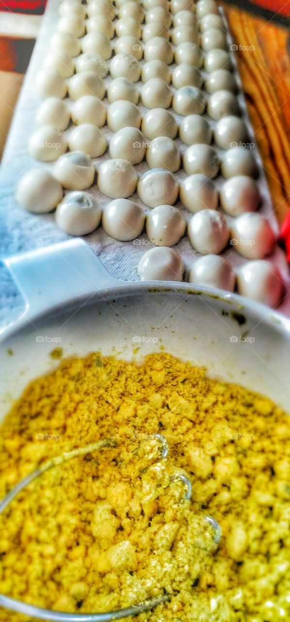 Preparation of deviled eggs