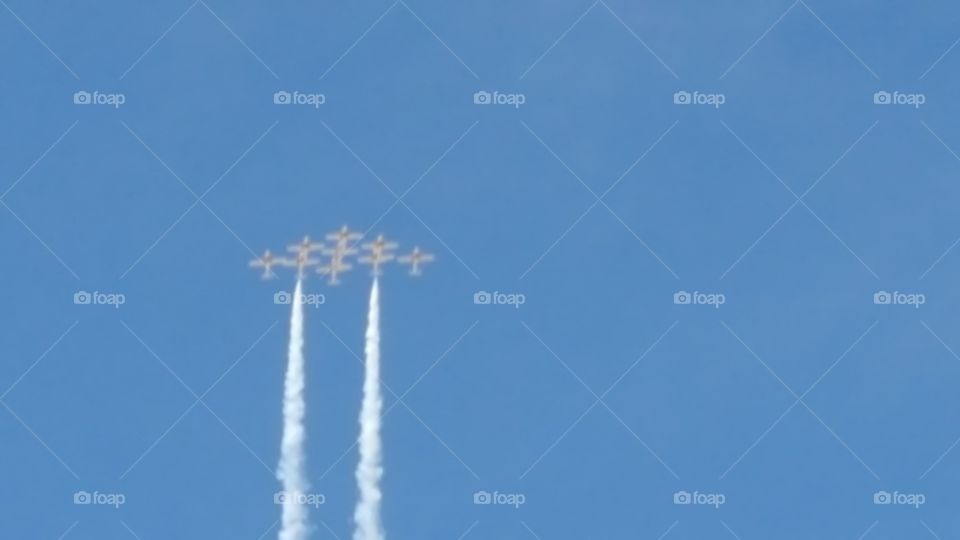 Airplane, Smoke, Military, Sky, Aircraft