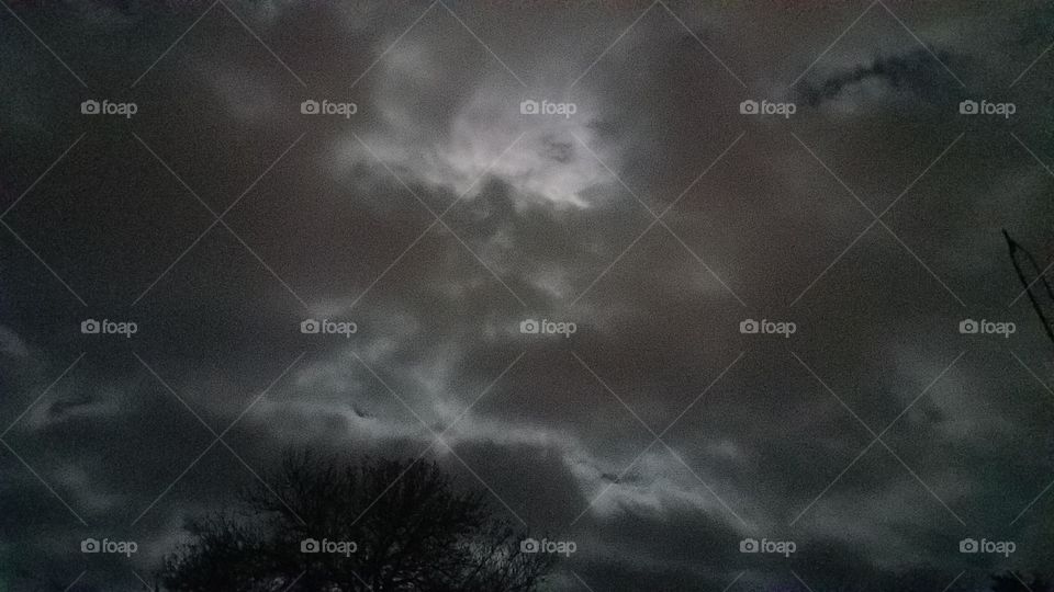 Full moon shinning through