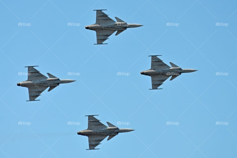 Quartet of JAS Gripen