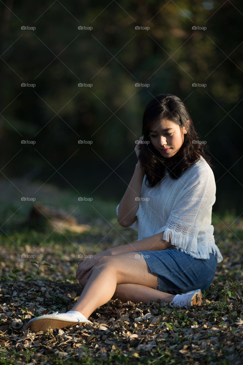 Cute girl in the park 