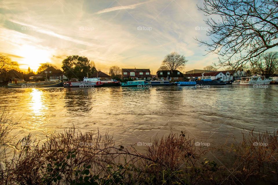 Thames River sunset.
