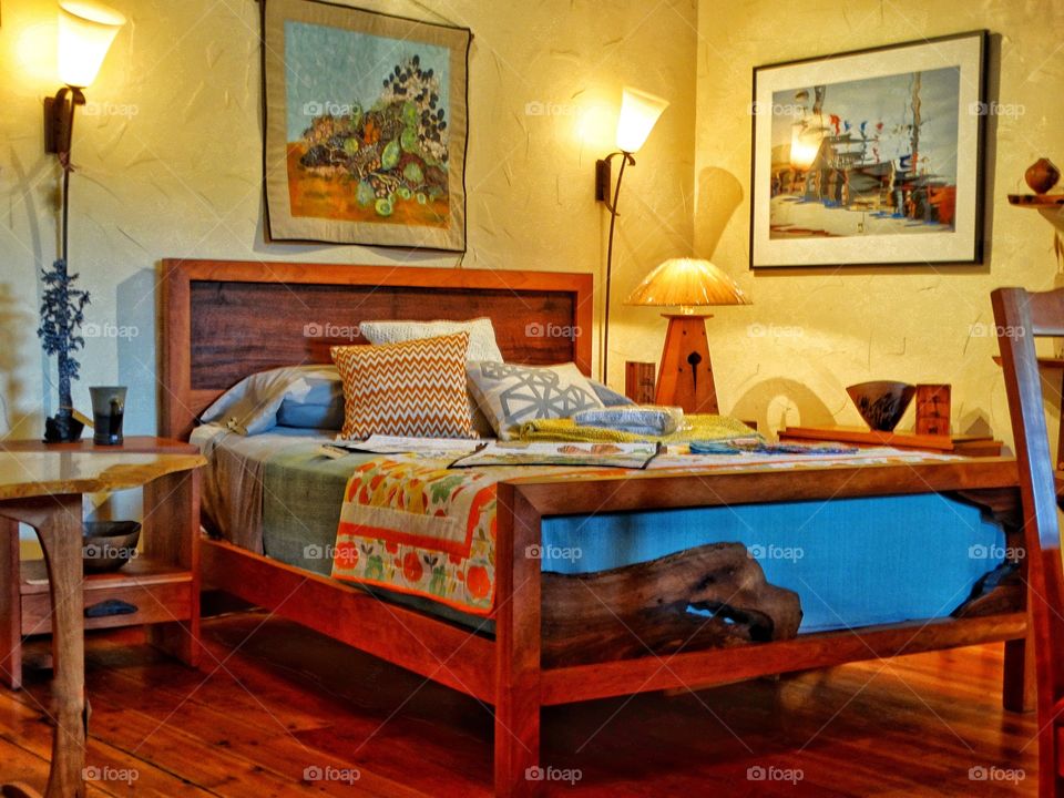 Cozy Wood Furniture In California Bedroom