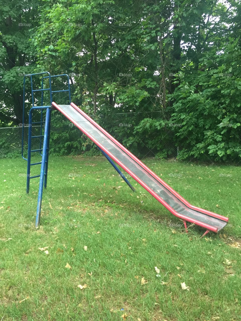Metal slide in a park