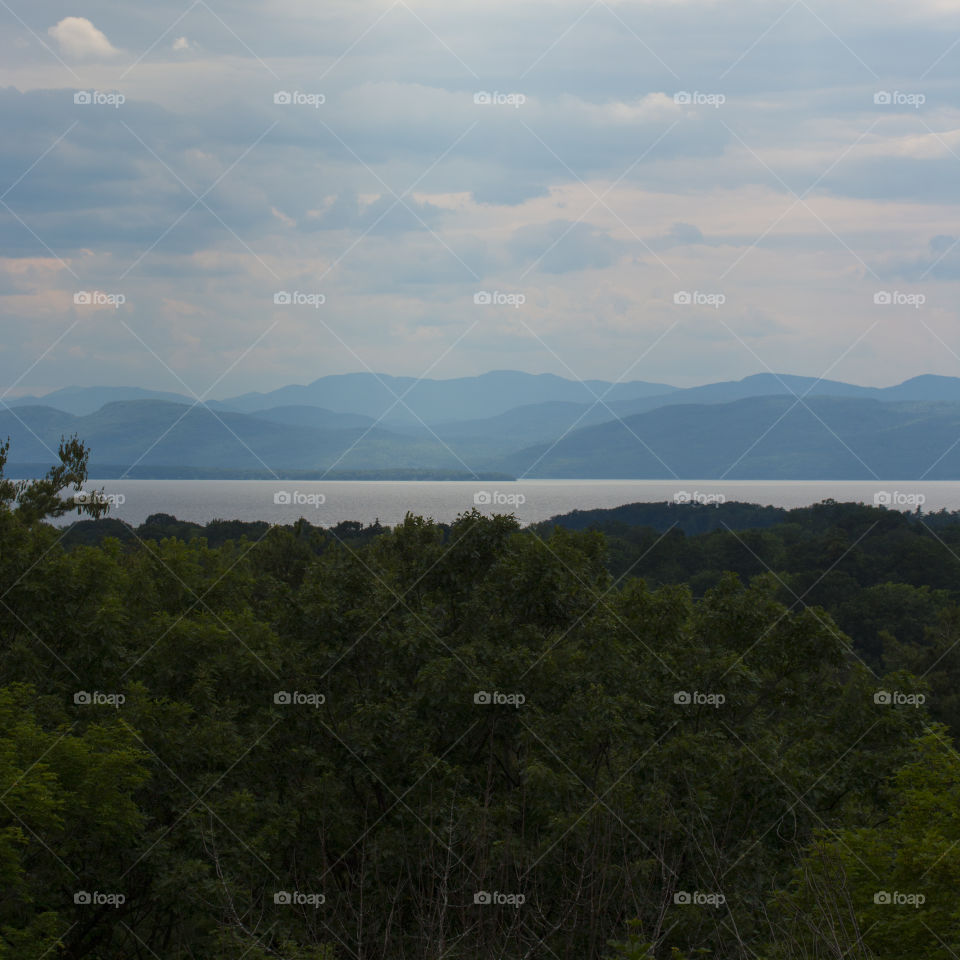 Mountain view from Burlington, Vermont.