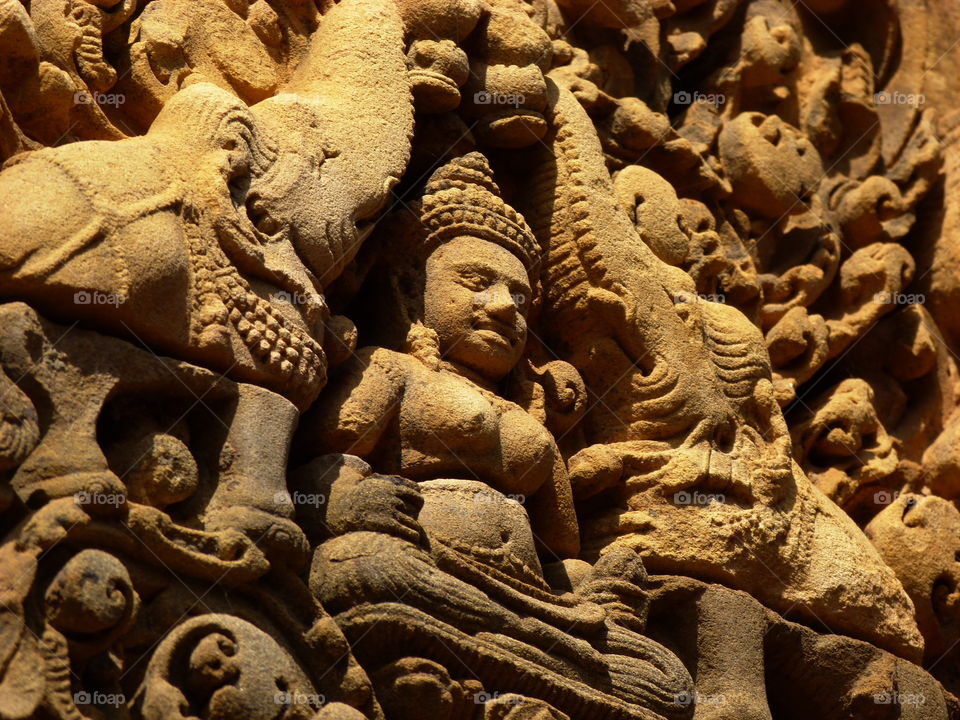 Wall details of a Buddhist temple 