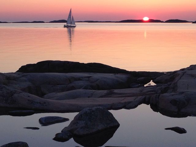 Scenics view of sea during sunset