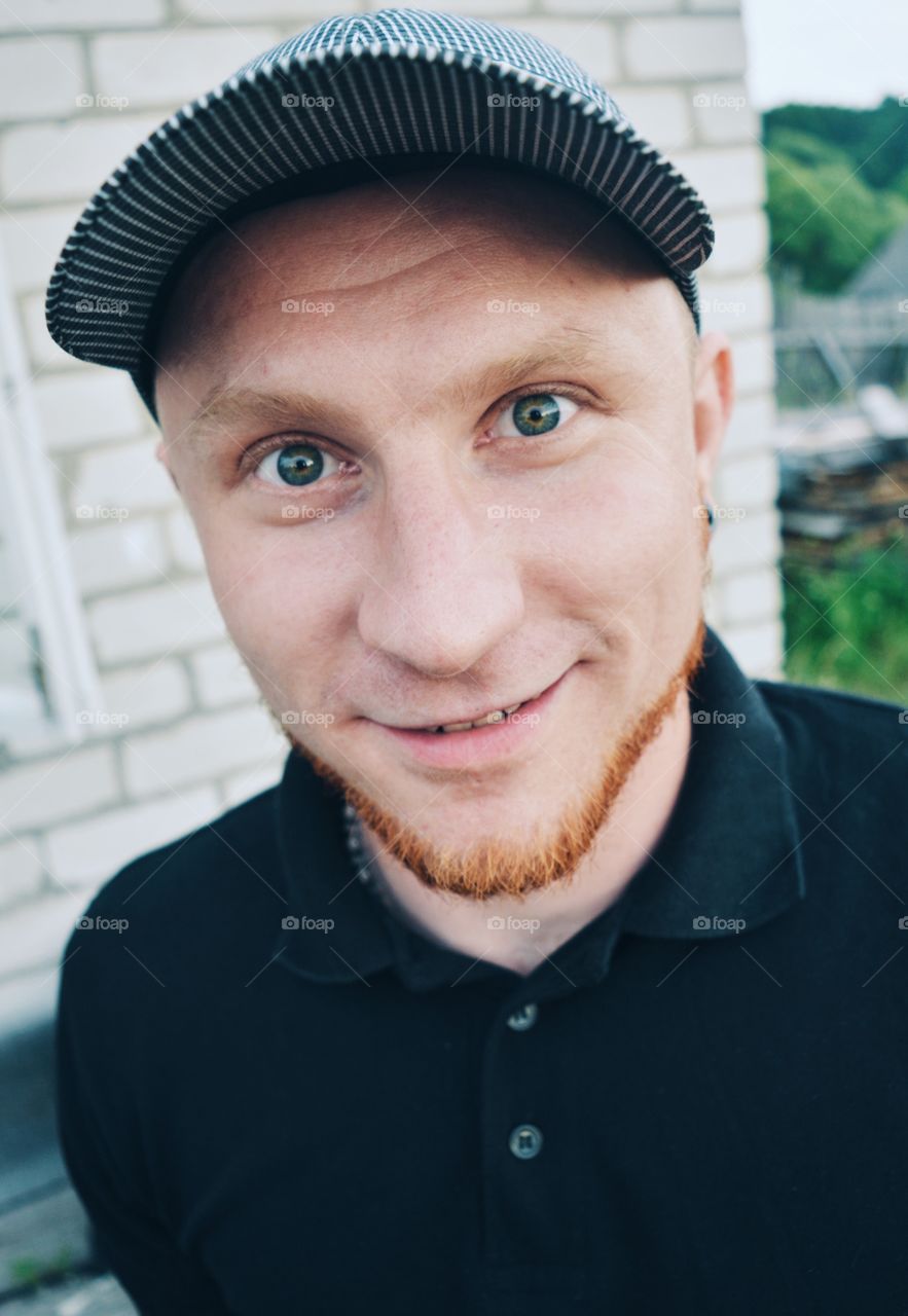 Portrait of a happy man red beard