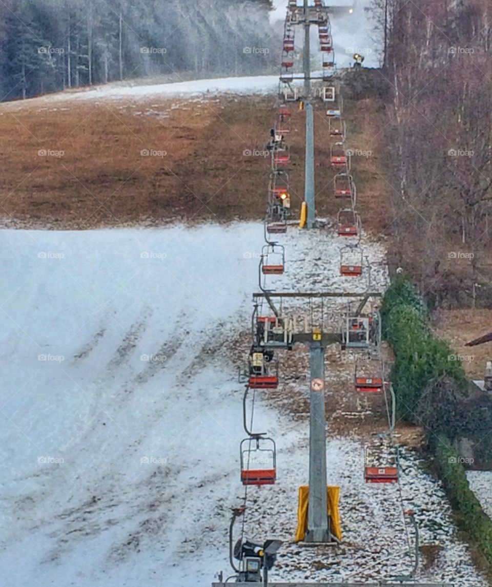 Chairlift at the ski slope 