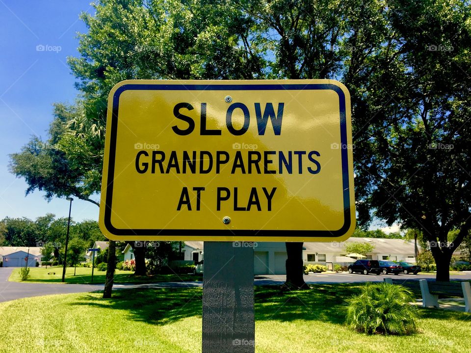 Grandparents at Play Road Sign