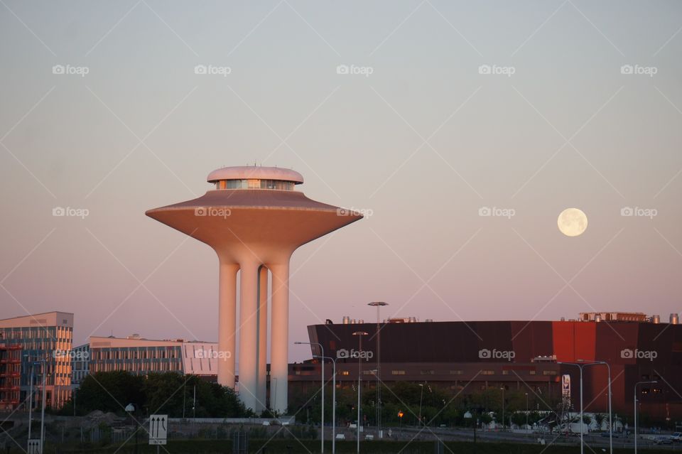 Moon in sunrise