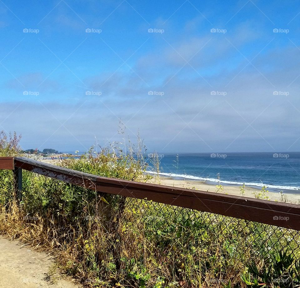 View of the Pacific Ocean from a Santa Cruz point of view.