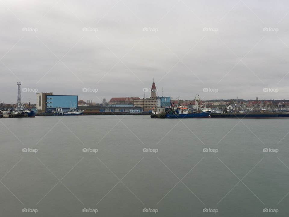 Władysławowo waterfront with a city view 