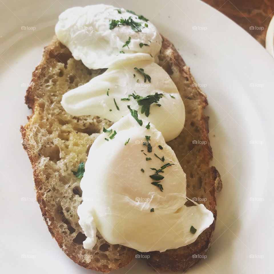 Simple poached eggs on sourdough toast ...so simple & delicious..