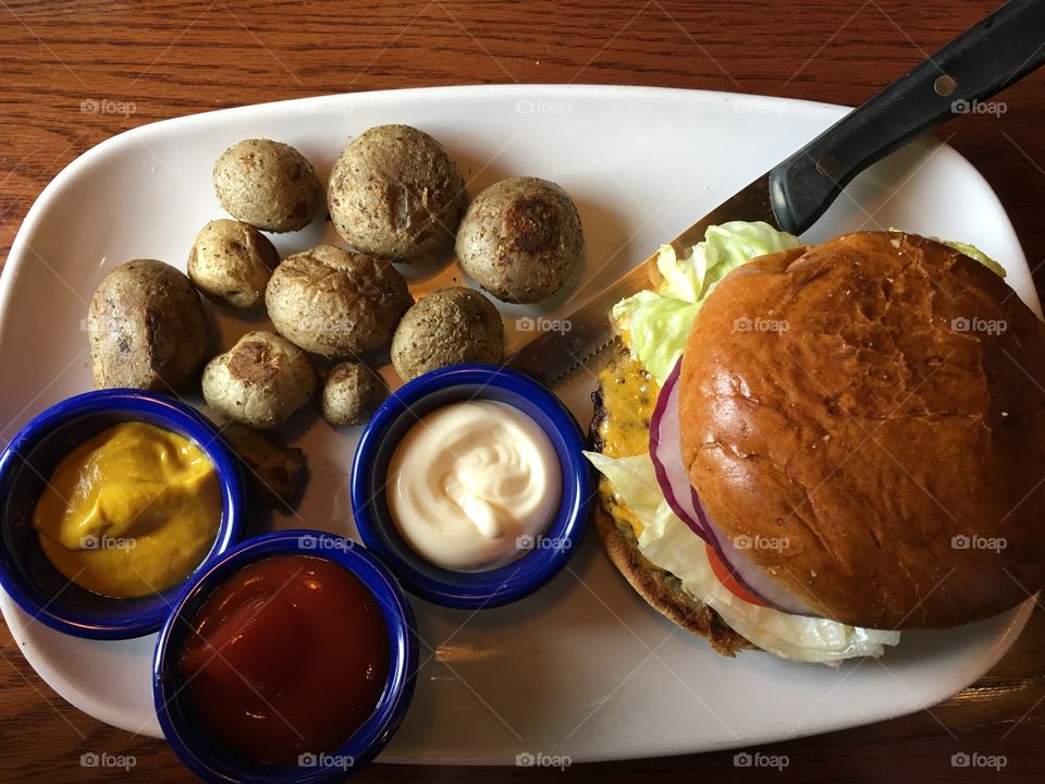 High angle view of food