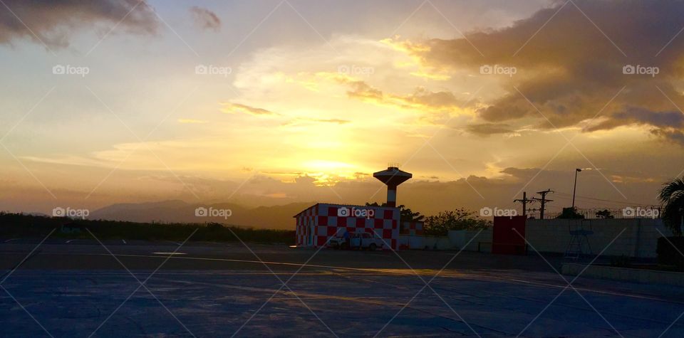 Golden clouds. Golden cloudy sky