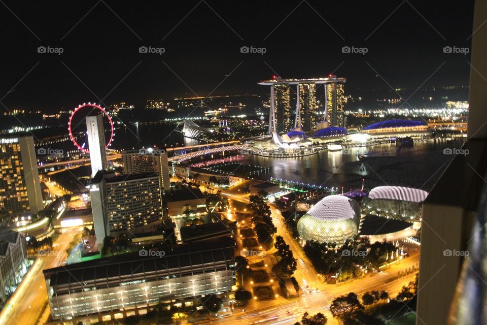 Singapore Nightlights. Taken from the top of the swissotel
