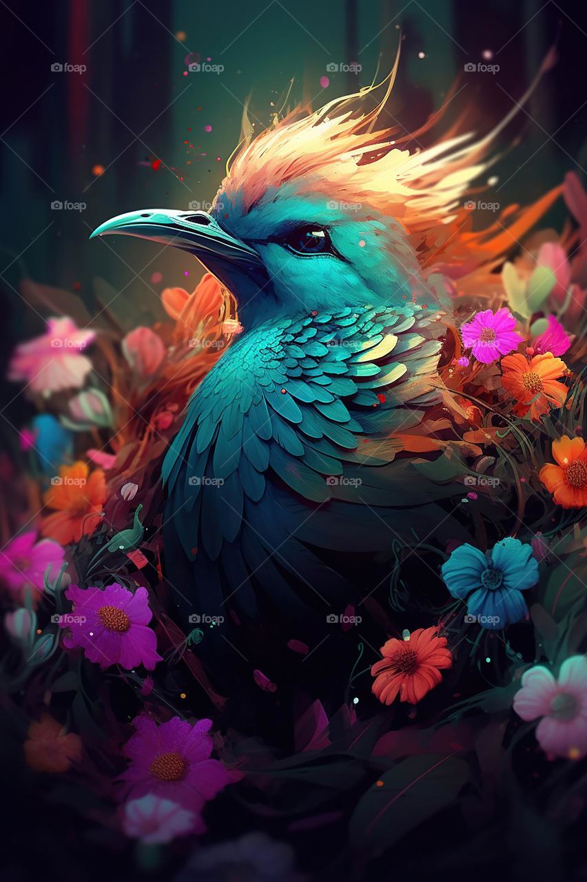 colour full bird illustration