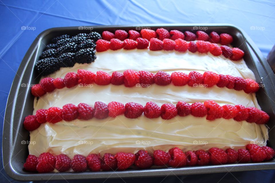 Red, white, and blue cake 