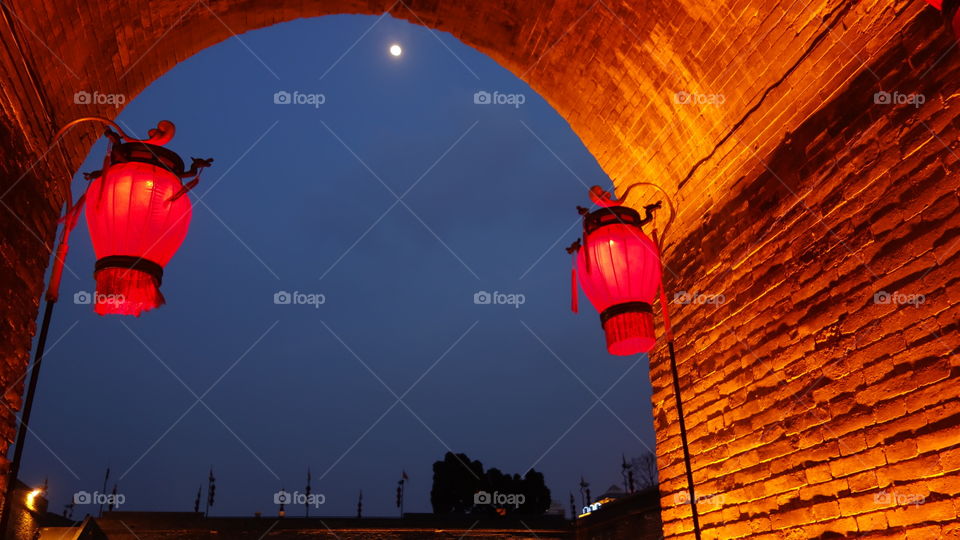 Xian Province, Ming Dynasty city wall south gate  China