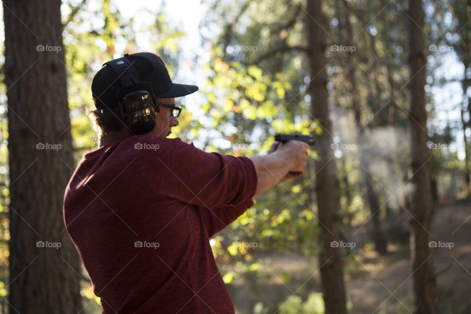 Uncle with handgun 