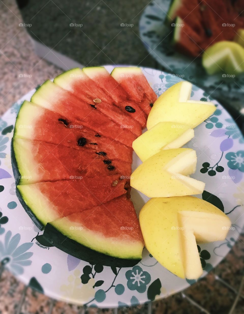 Watermelon vs apple with heart cut , cutie ❤️