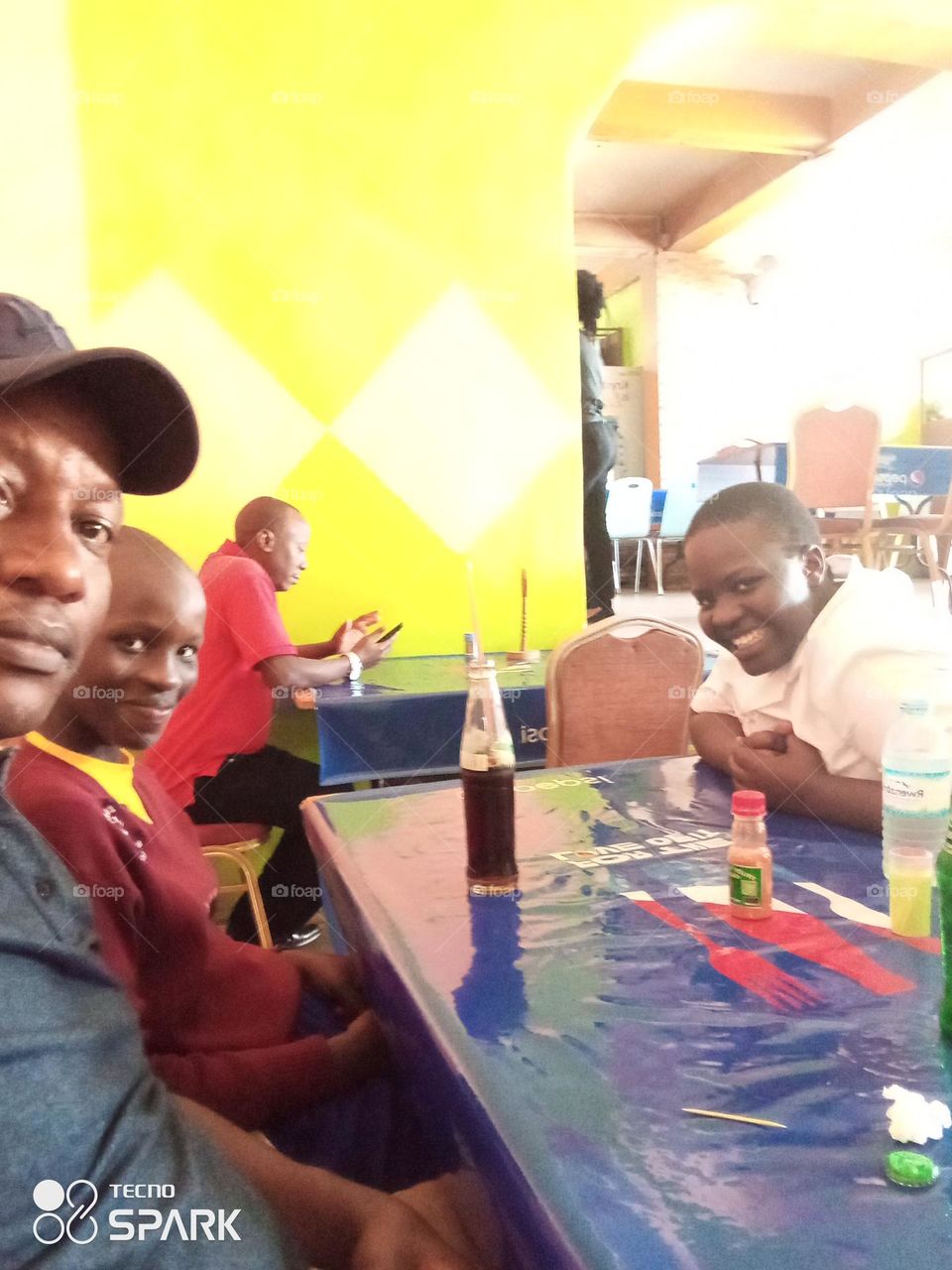 having lunch with my daughters after picking them from school!