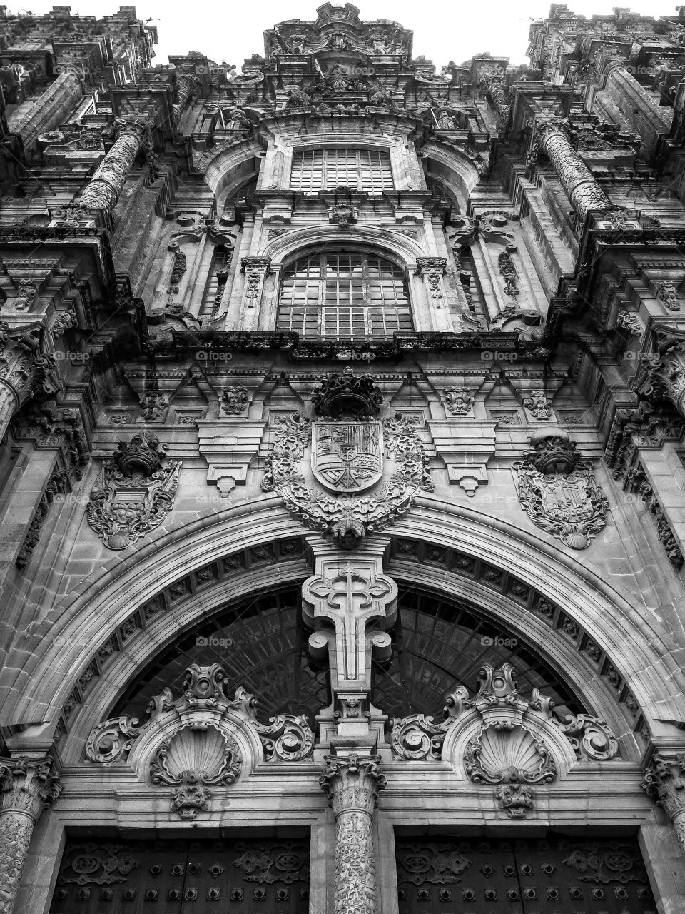 Fachada del Obradoiro. Detalle Fachada del Obradoiro, Catedral de Santiago de Compostela (Santiago de Compostela - Spain)
