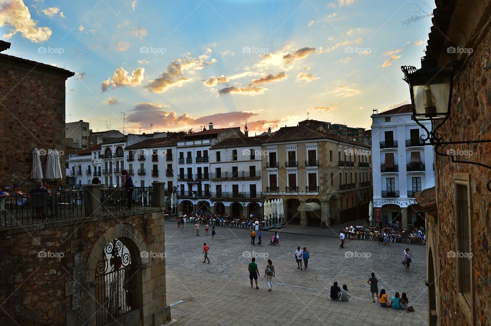 Plaza Mayor, Cáceres, Extremadura, Spain.