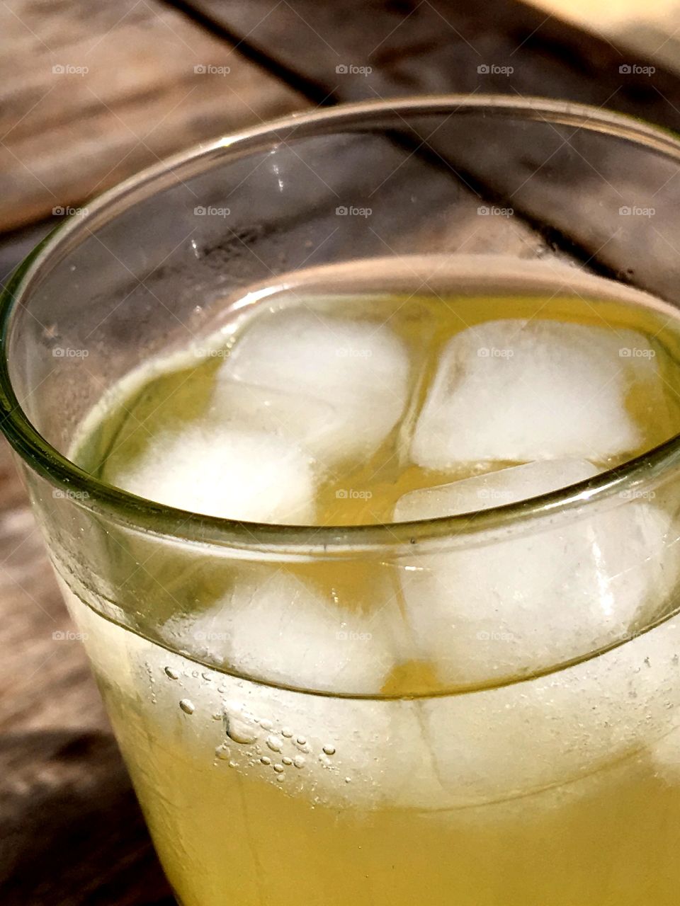 A welcome treat when the weather is hot. A cold beverage with ice cubes