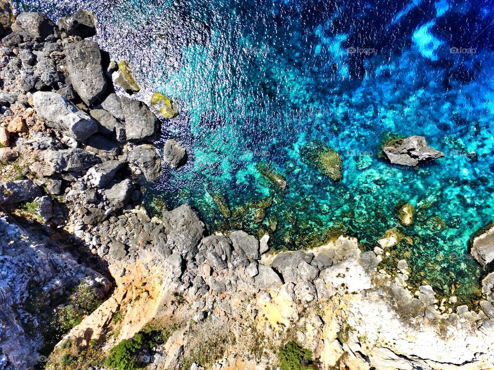 Bird's Eye View of the Spanish Coast in Ibiza