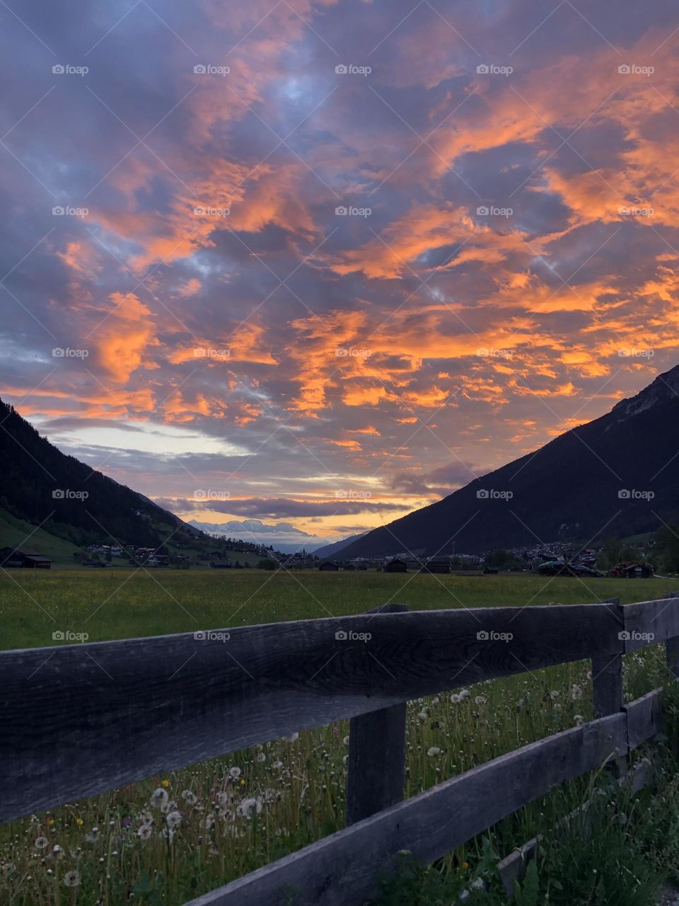 Sunrise over Beautiful Valley , Austrian Alps