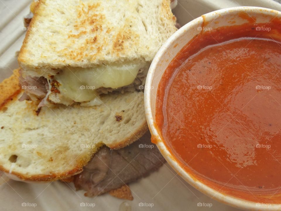 Cubano Sandwich With Tomato Soup