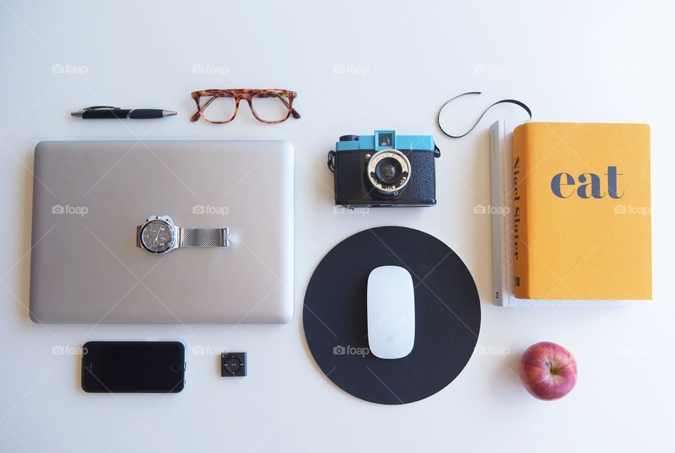 Flat Lay Items. Work gear