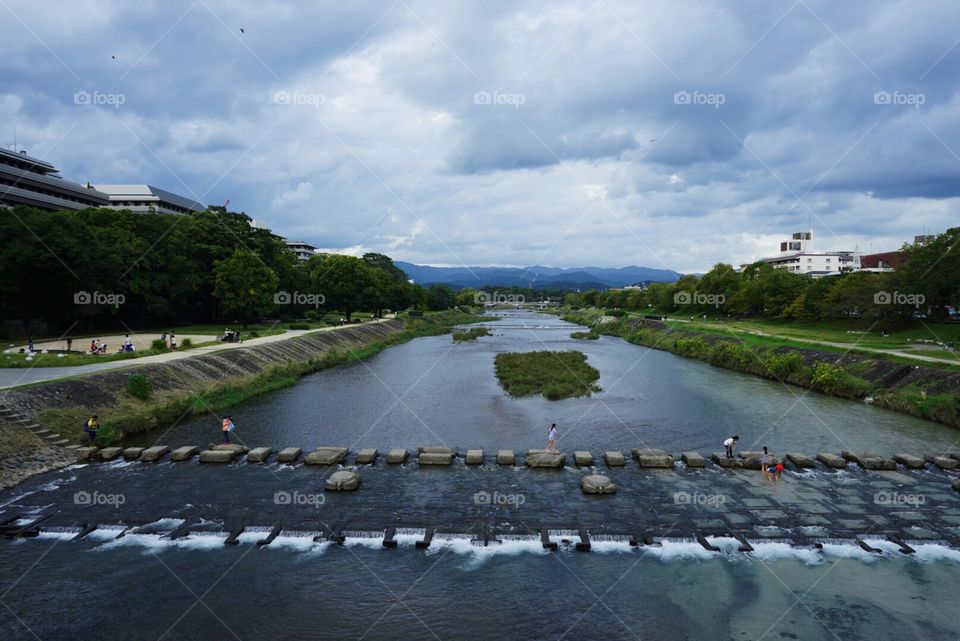 @Kyoto, nearby Kyoto University, river, landscape 