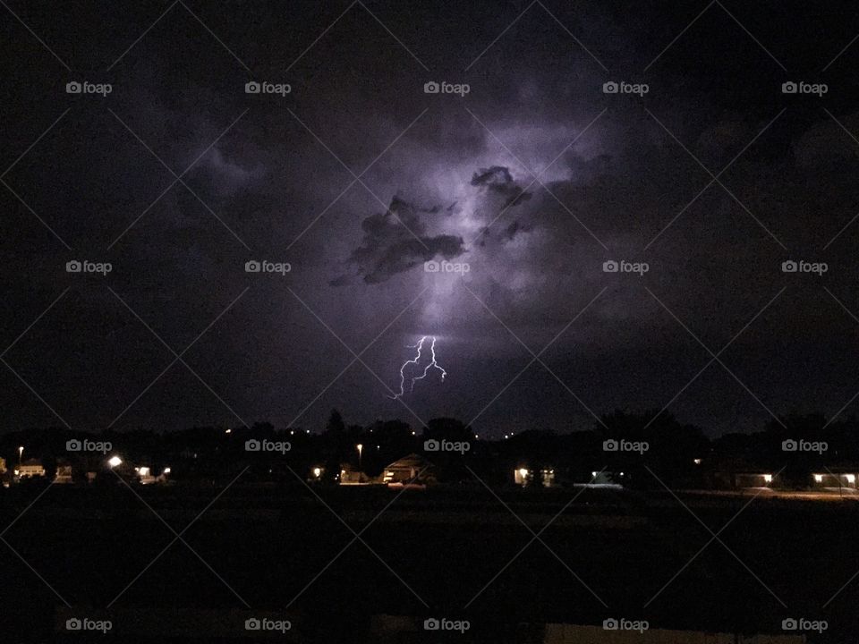 Summer Storm. Lightning over Boise, ID 
